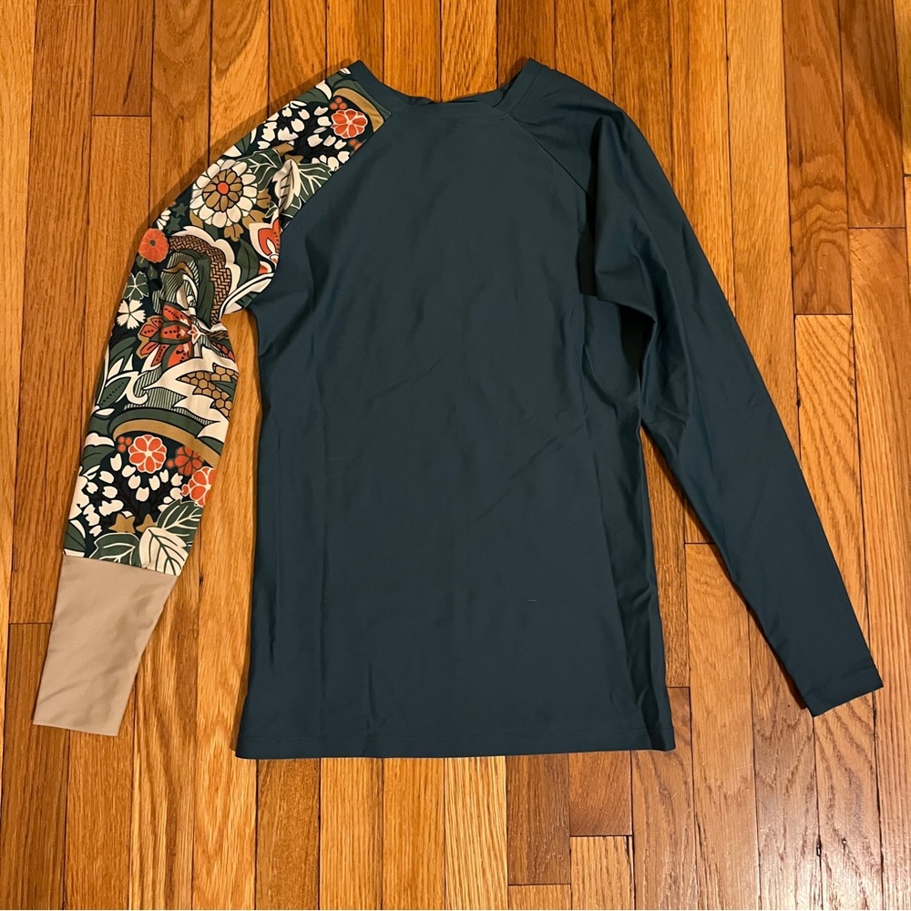Seea Women's Swim Top - Black and Tan Floral